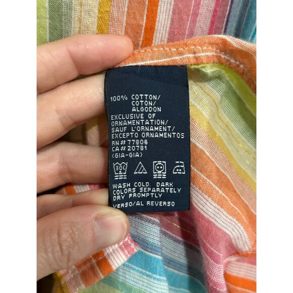 Tommy Hilfiger Womens Multicolor Striped Button-Up Shirt Size 18 - Picture 7 of 9